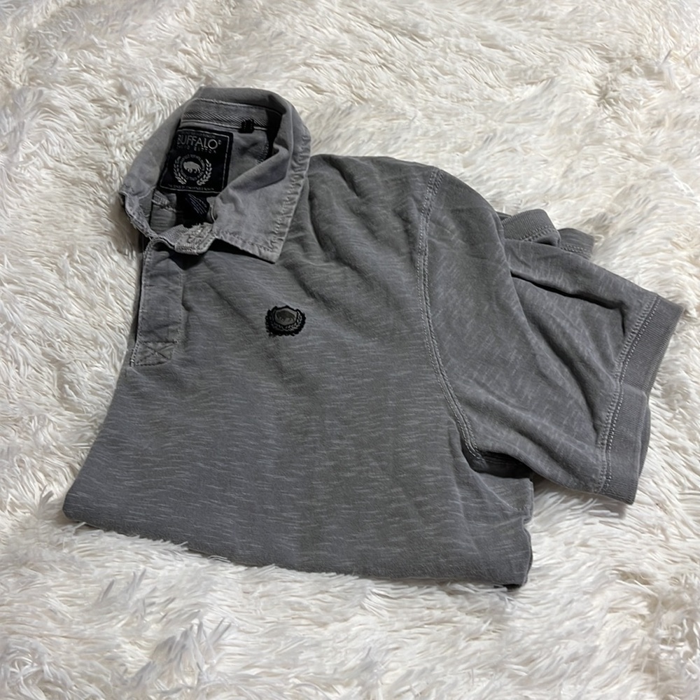 Buffalo David Bitton gray cotton polo shirt Size XXL - Picture 10 of 12